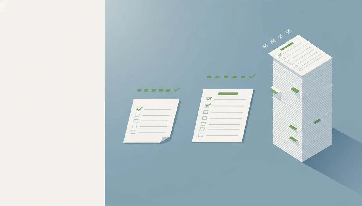 Minimal survey sheets show how shorter feedback forms can lead to more completed responses.